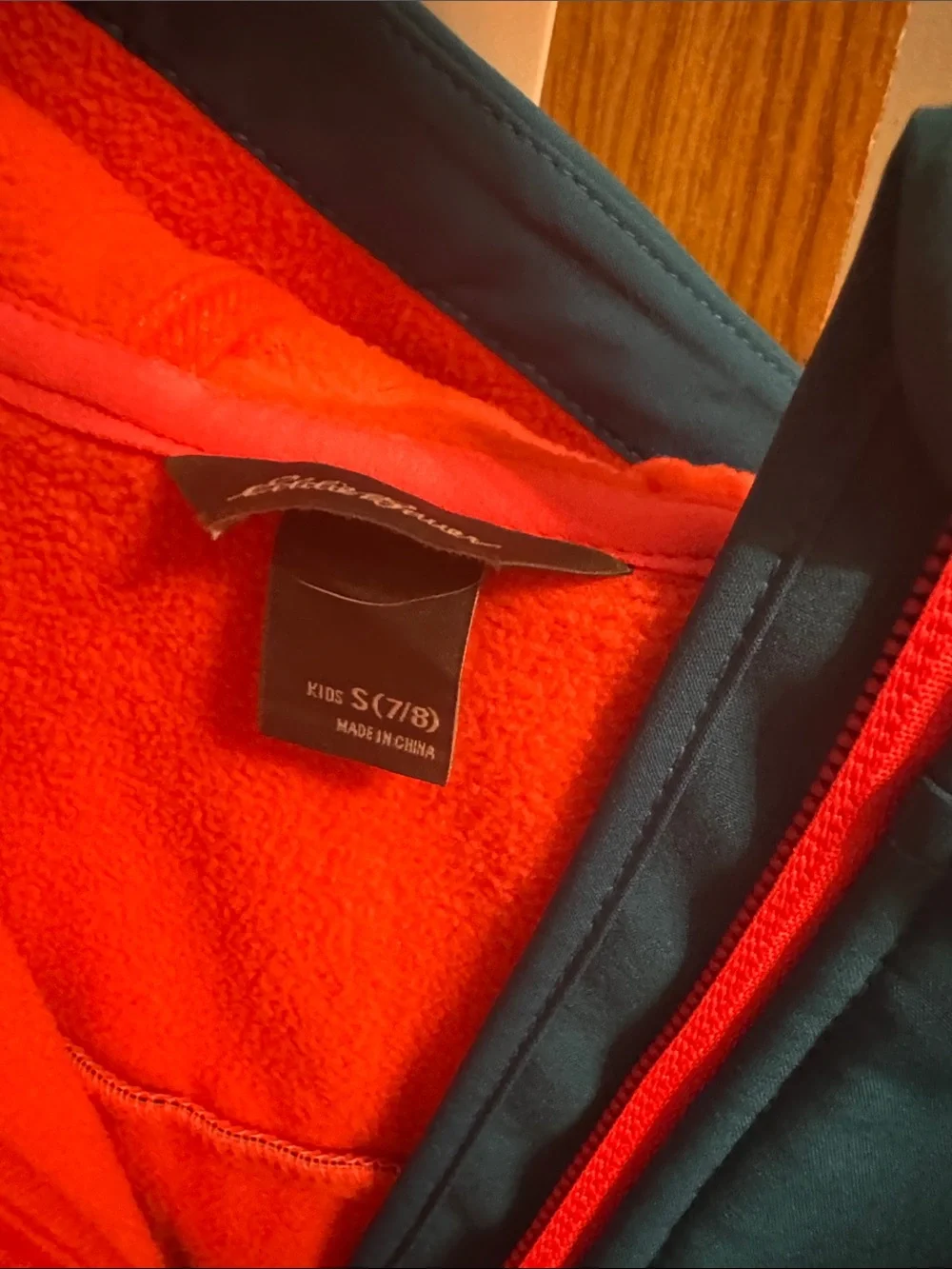 Eddie Bauer Teal and Light Blue Colorblock Jacket with Coral Accents- windfoil